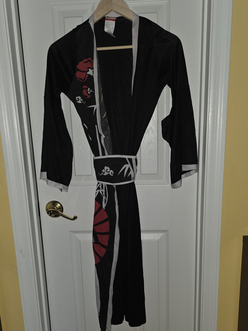 Disguise Girls Black and Red Ninja Robe Costume with White Trim